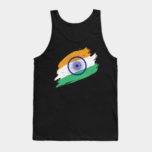 India Flag in Tricolor with Ashoka Chakra Desi Indian Tank Top